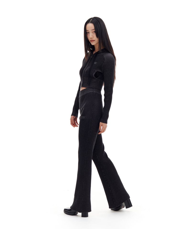 SMALL LOGO BOOTSCUT KINT PANTS (BLACK)