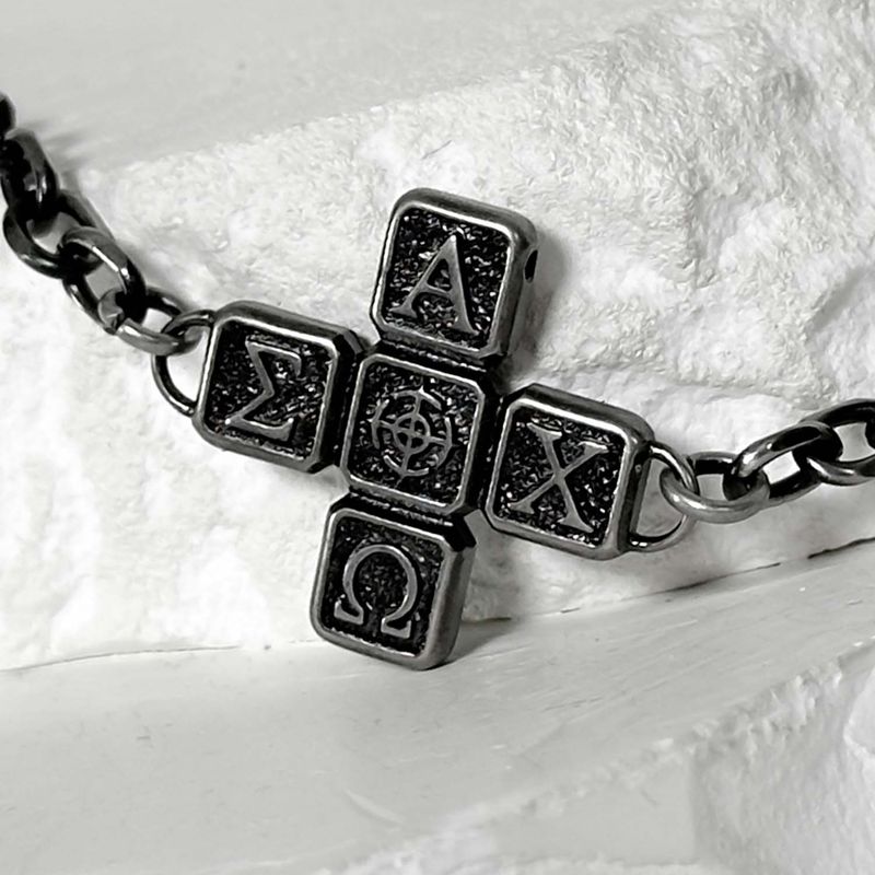 ss-Riversivle symbol cross necklace_black