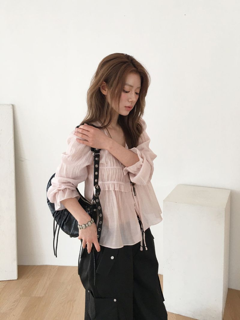 Isabelle shirring blouse