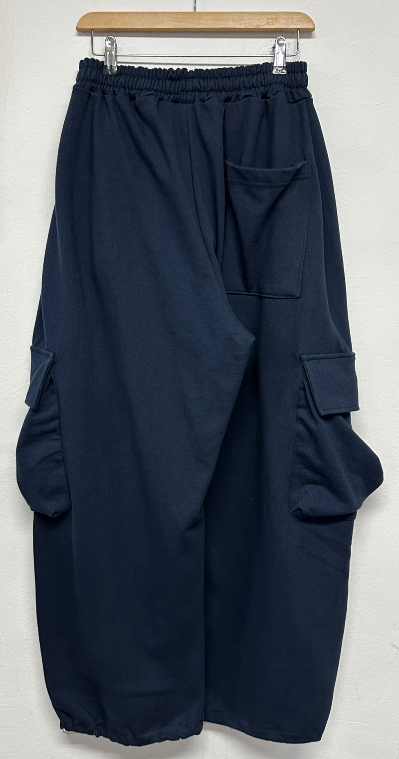NUMBERING PATCH SWEAT BALLOON LOOSE WIDE CARGO PANTS 🩵🩶🖤 - 3 COLORS
