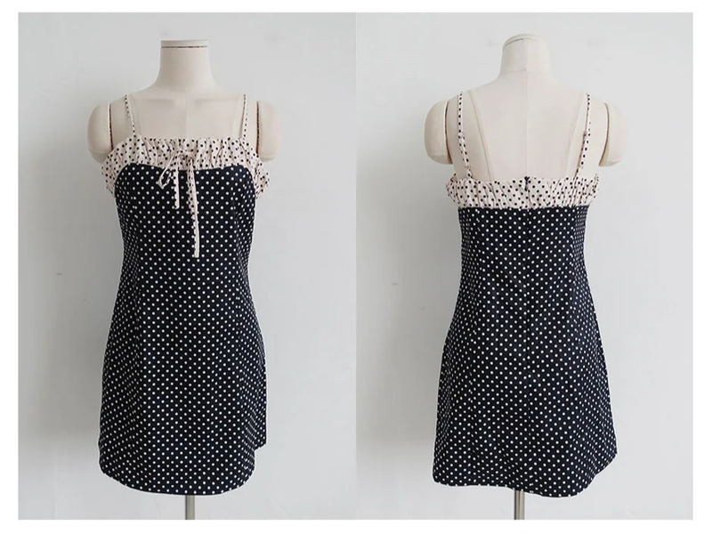 DOT COMBI MINI DRESS
