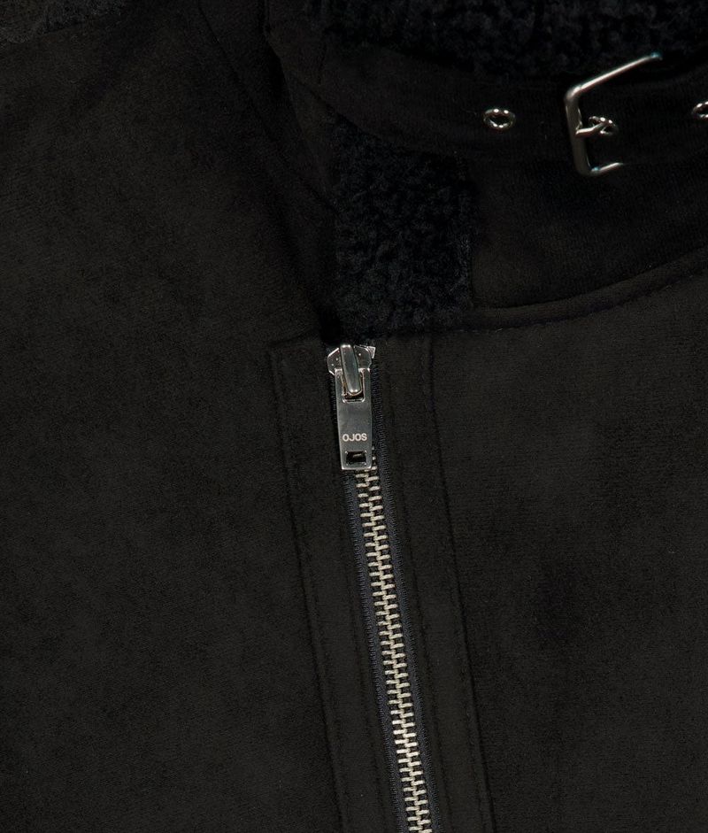 Detachable Fur Shearling Jacket / Black