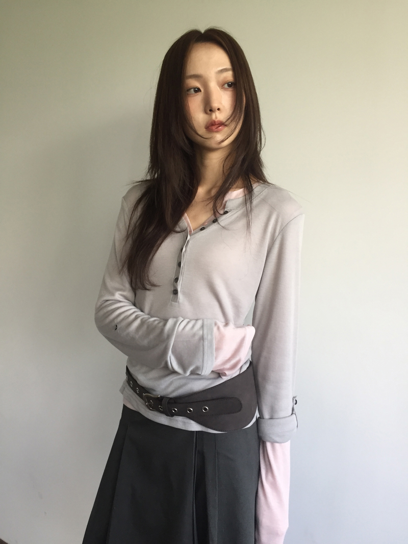 Fold wrap midi skirt (2color)