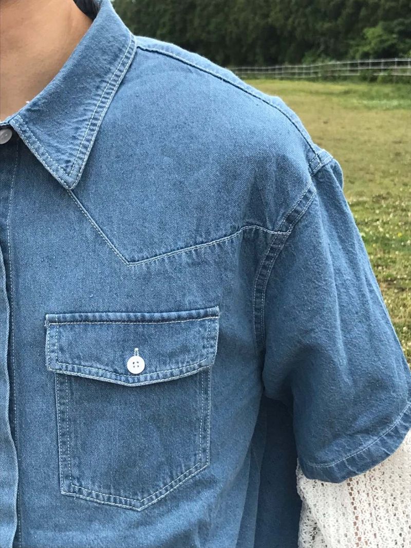 Kaven denim short sleeve shirts