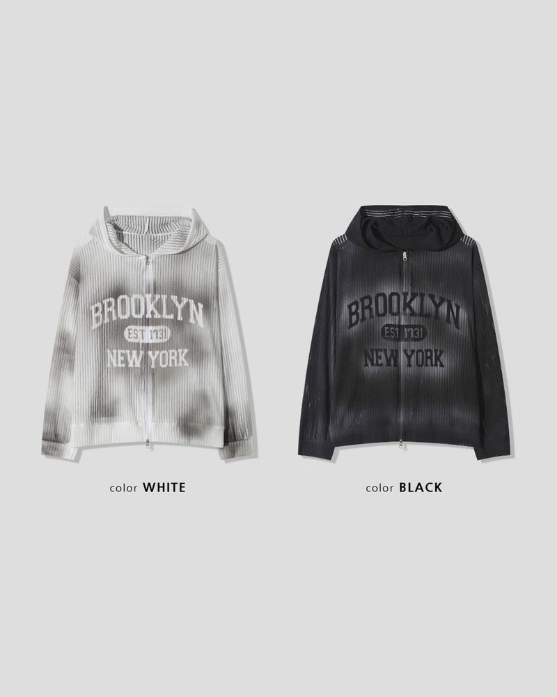 Rukle Mesh Dirty Hooded Zip-Up