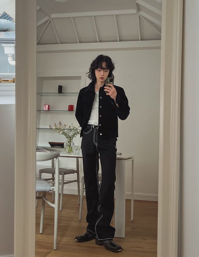 Wiles Velvet Denim Jacket