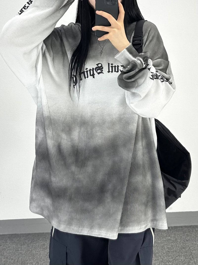 waffle dirty lettering long sleeve