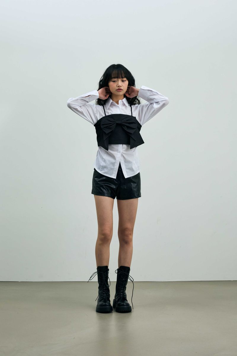 ARI RIBBON BUSTIER / BLACK
