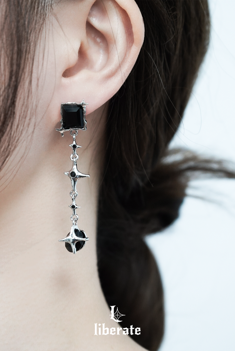 Black Twinkle Drop Earring