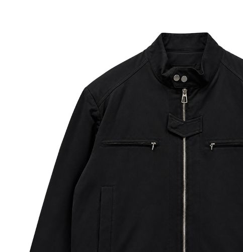 Marron stand-collar cropped jacket