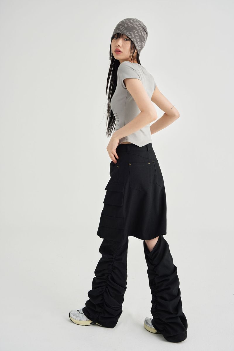 SKIRT PANTS [BLACK]