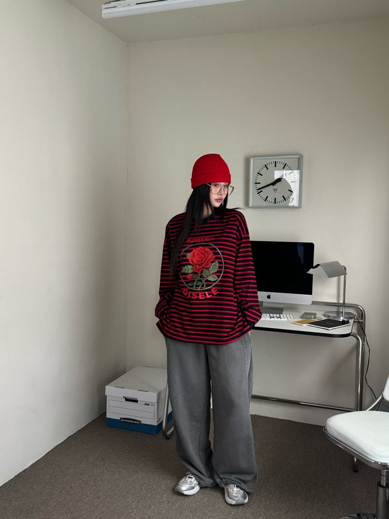 Rose stripe T