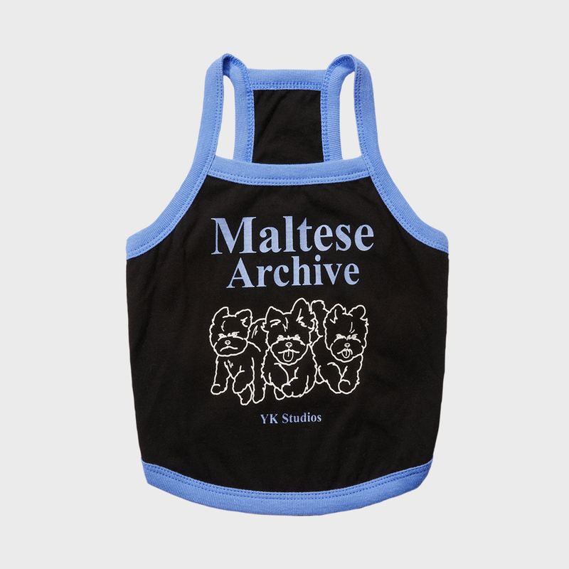 PET Maltese archive line graphic tshirts