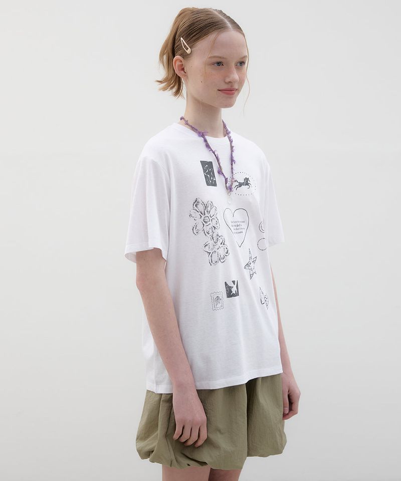 Drawing Diary Oversized T-shirt - White