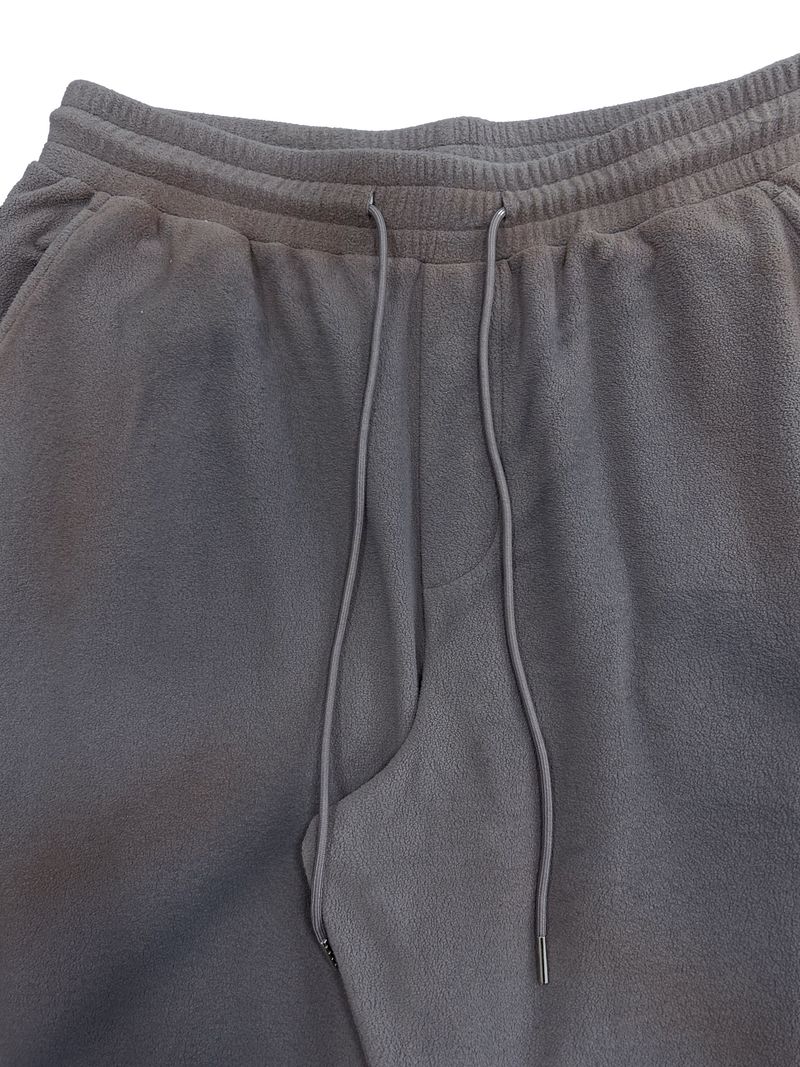 FLEECE SPRAY-DIRT CROSS LINE HEM DRAWSTRING ADJUSTABLE SWEATPANTS