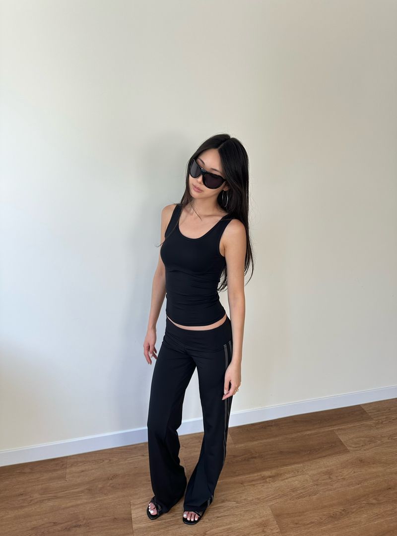 low rise track pants