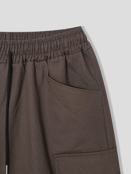 Wild pin tuck cargo cotton pants