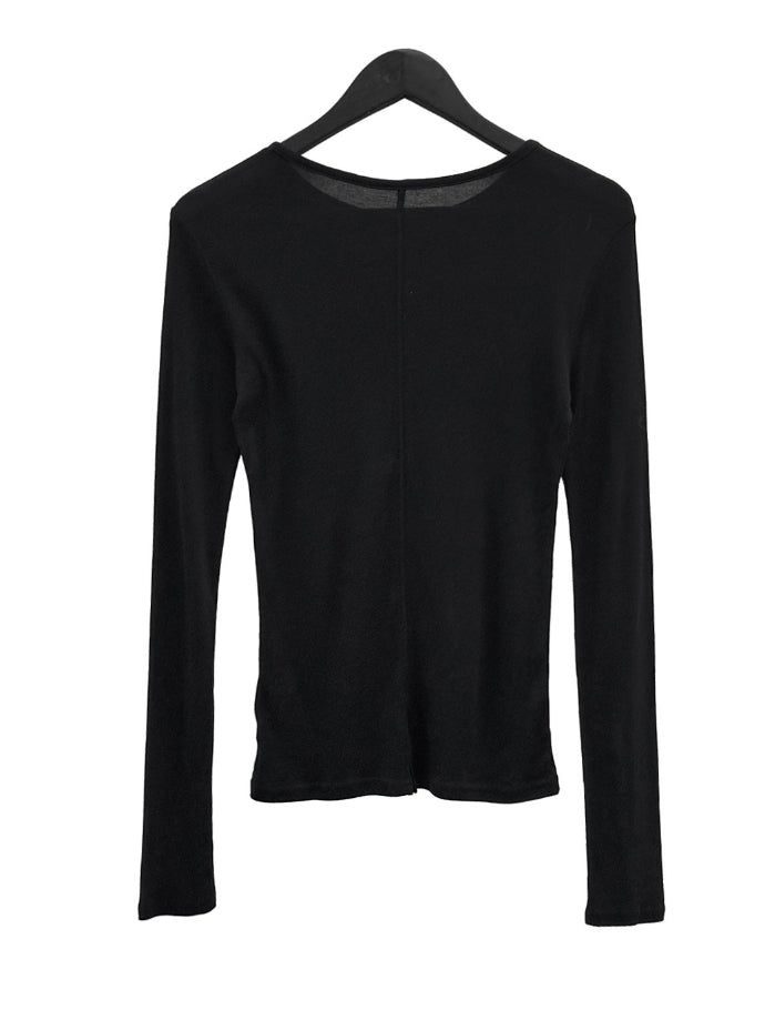 Rat Cut Boat Neck Long Sleeve Tee