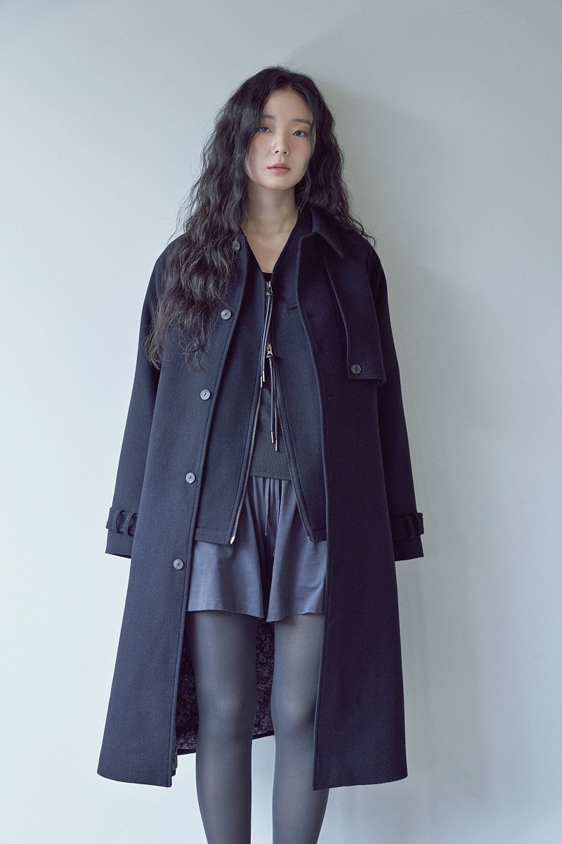 PURE-WOOL 90 BALMACAAN COAT (Black)