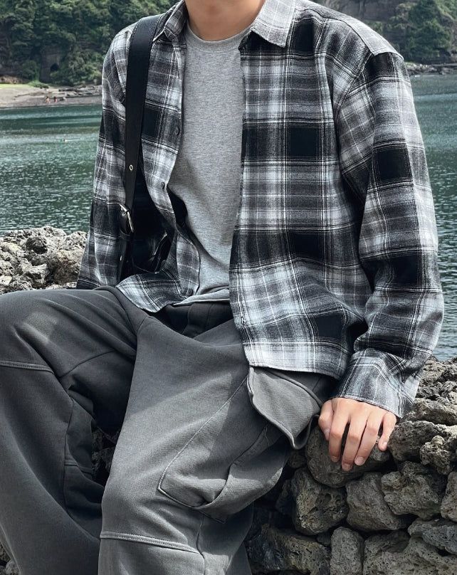 Fade Crop Check Shirt