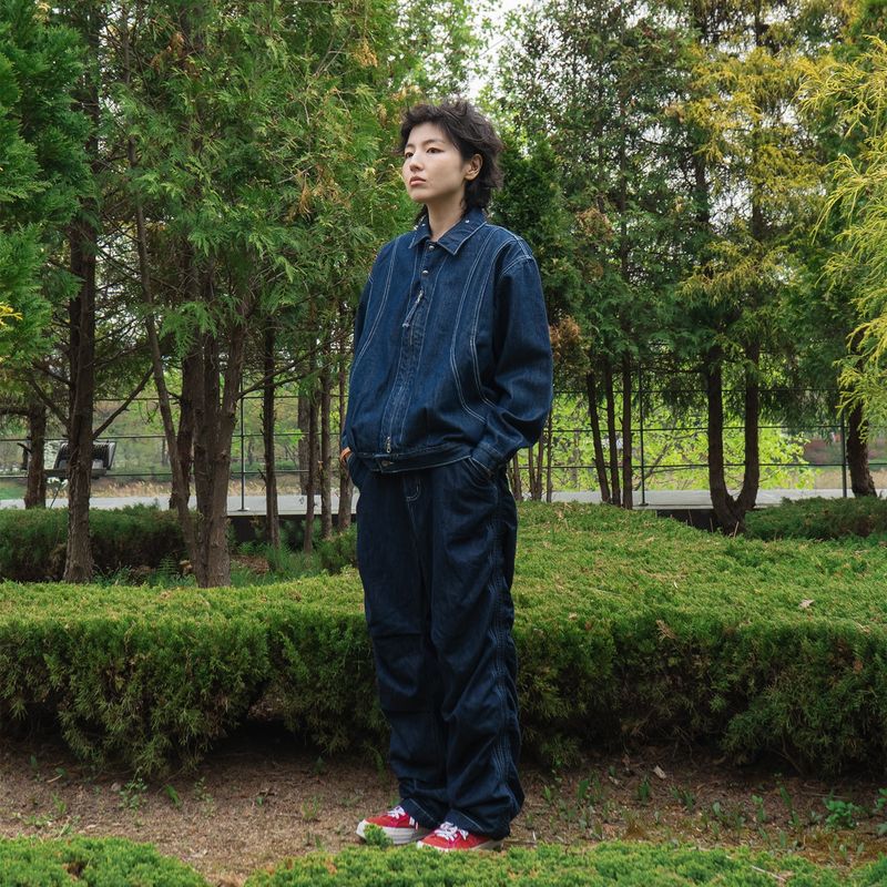 Built mild denim pants / Indigo