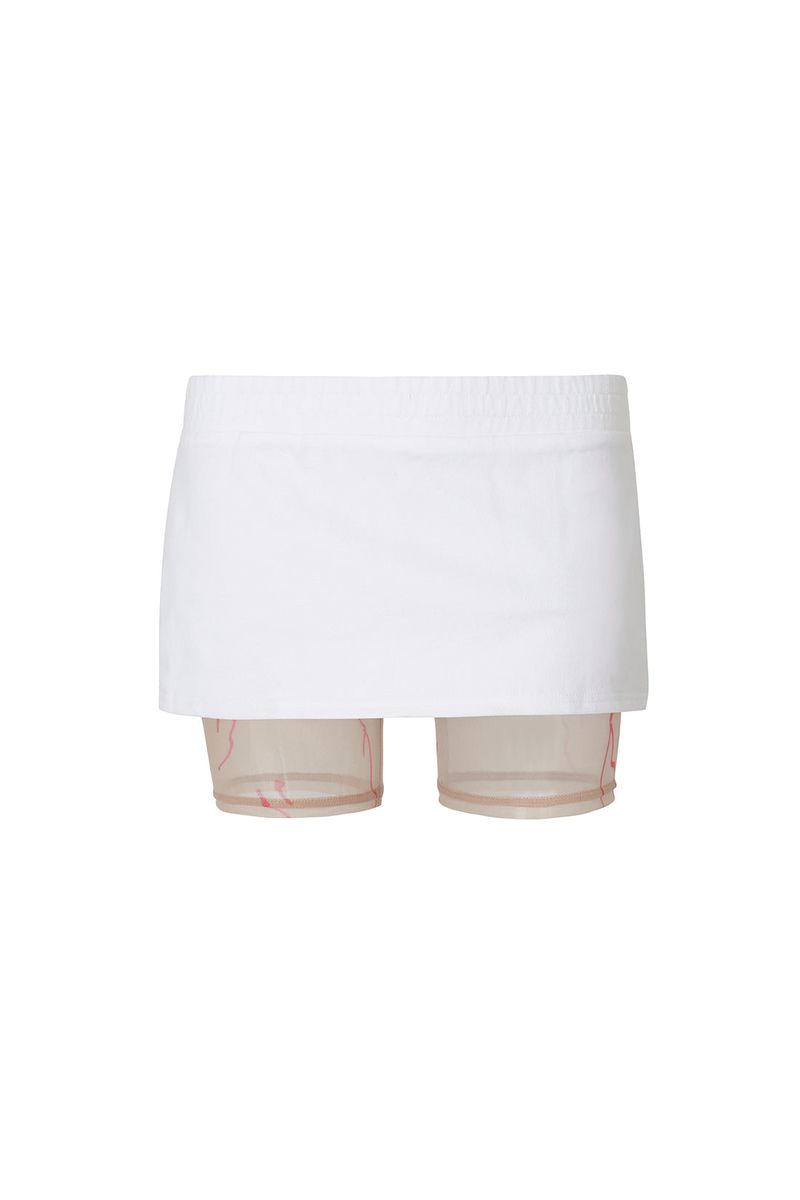 [MADE] HALF CUT-OUT JERSEY SKIRT WHITE