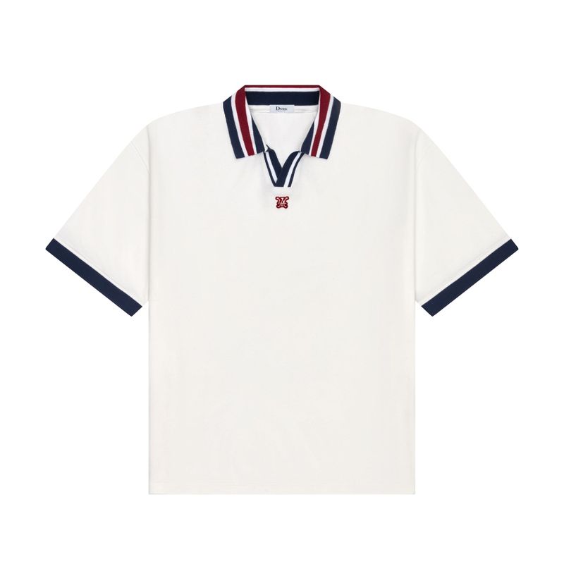 DVRK PRIVÉ BUTTONLESS LINED POLO - WHITE