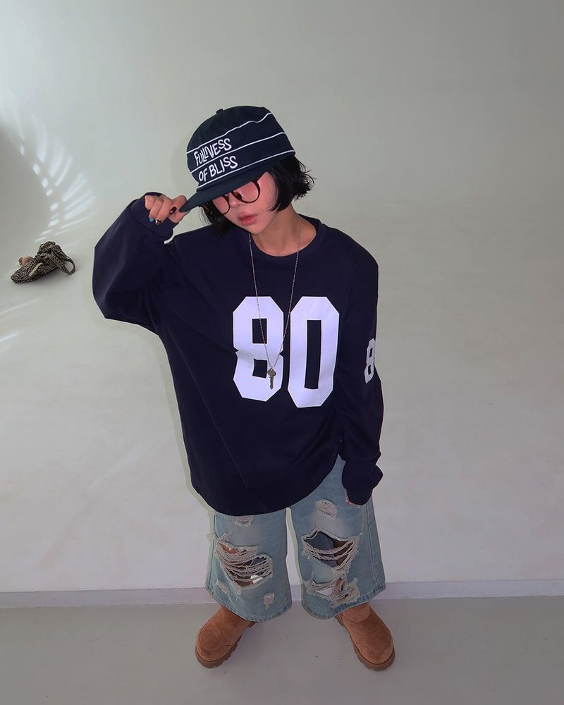 80 Number Oversized Fit Sweatshirt