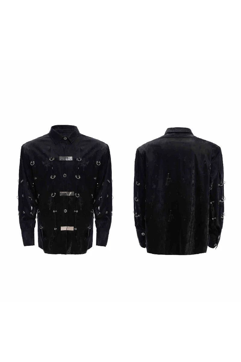 Metal Buckle PU Shirt Jacket