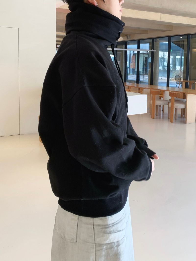 Double turtleneck over sweatshirt 2C