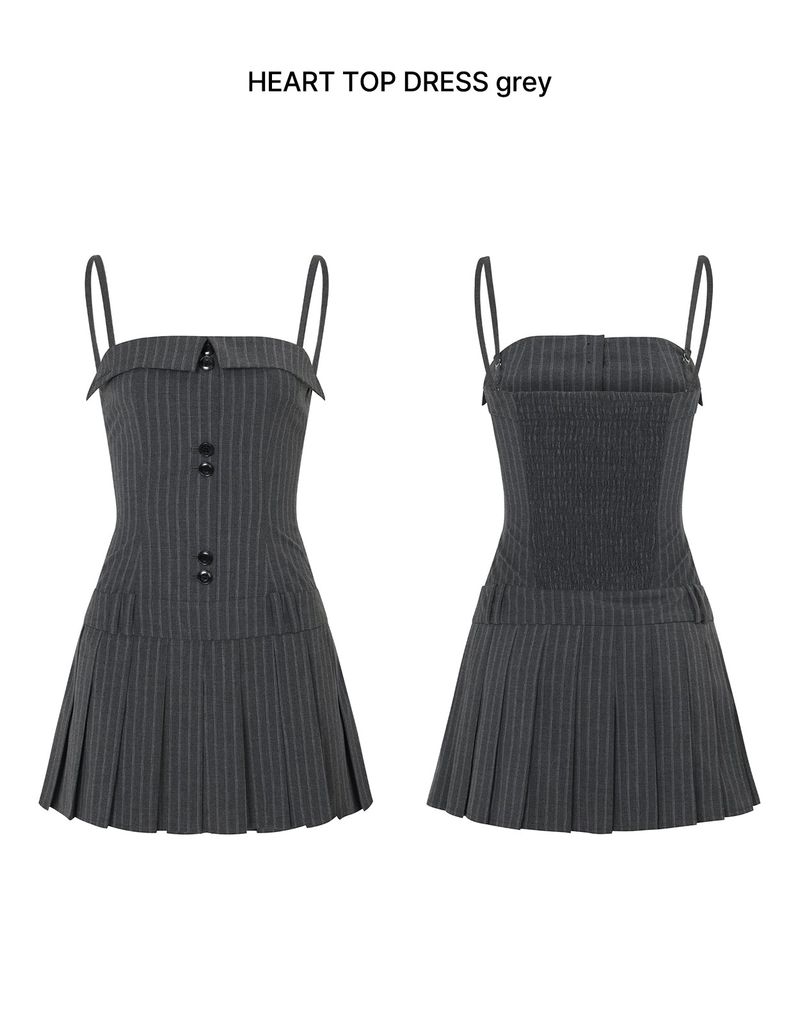 HEART TOP DRESS grey