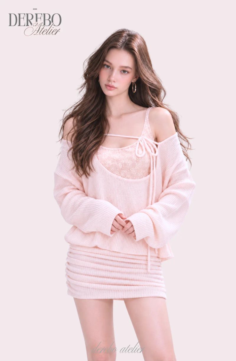 Blush Layered Pink Knit Dress 