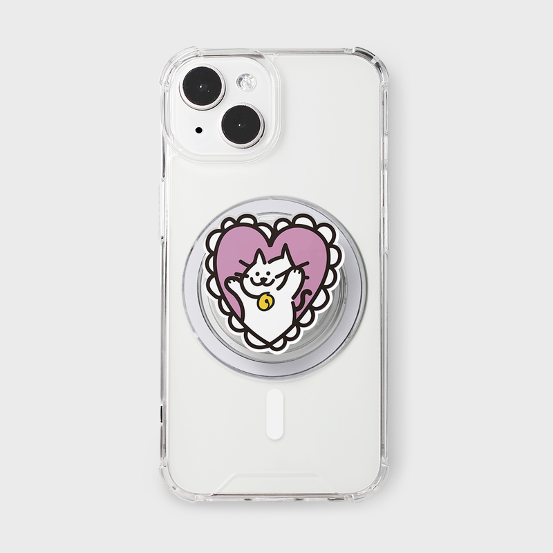 murmursroom（マーマーズルーム）の「ビンテージハートキャットmagsafeスマホグリップ（スマホグッズ/小物）」