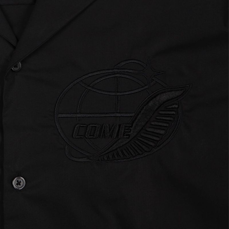 [UNISEX] Mission Patch Bowling Shirt (BLACK)