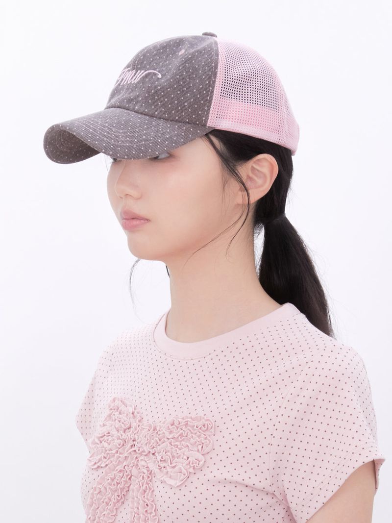 Cotton Dot Two-tone Trucker Cap(COCOA)