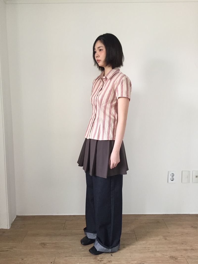 Stitched wide engine denim (2color)