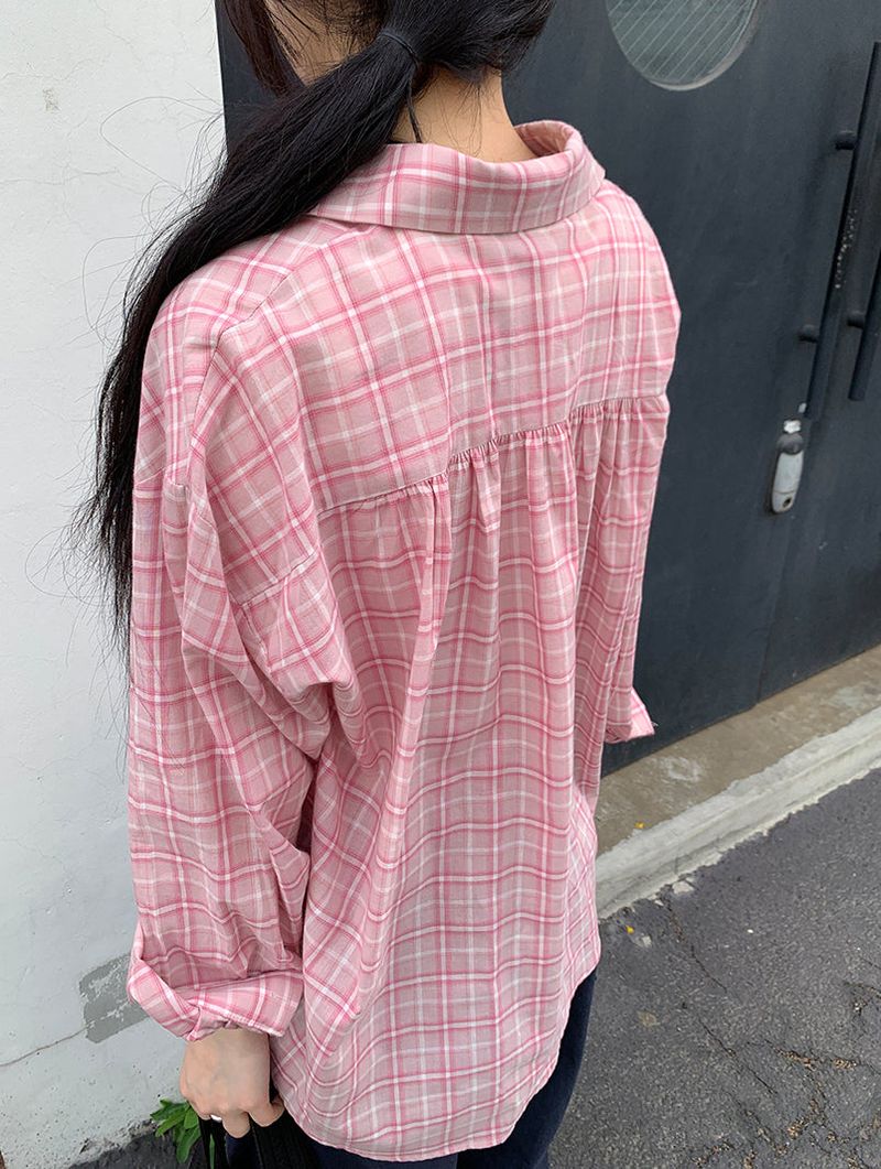 SHIRRING CHECK SHIRT (2C)