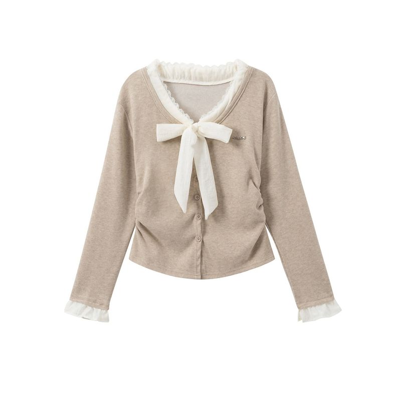 Cozy&Kitsch（コージーアンドキッチ）の「Seru Ribbon Shirring Cardigan（Tops）」