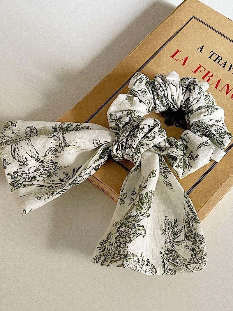 French Etoile Ruffle Scrunchie [Green]