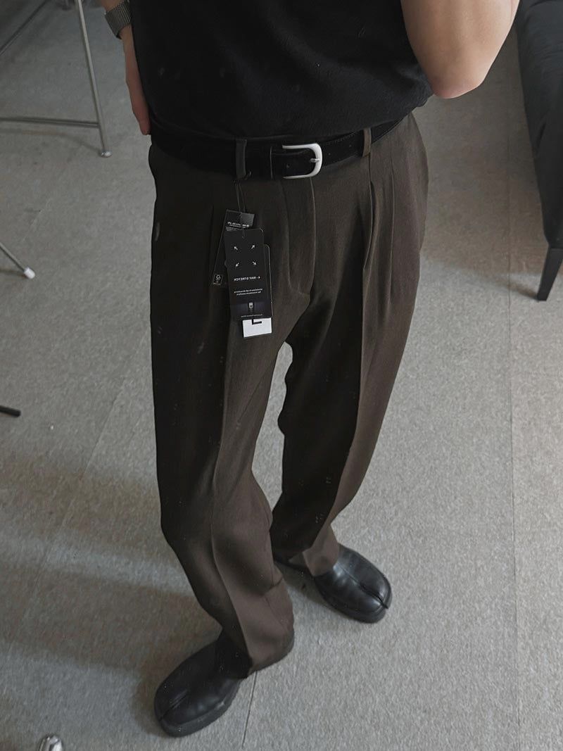 ASCLO Cozy Two Tuck Wide Slacks (4color)