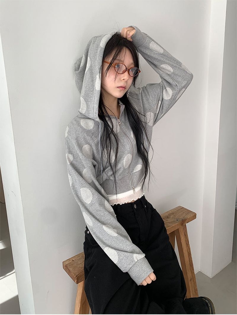 DOT HOOD ZIP-UP (2C)