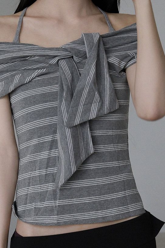 Stripe Drape Top