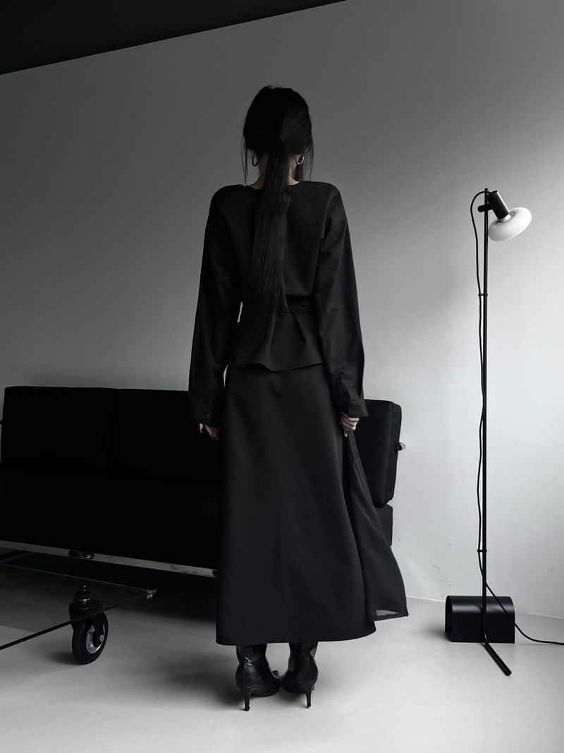 twin sheer belted set-up (4color)