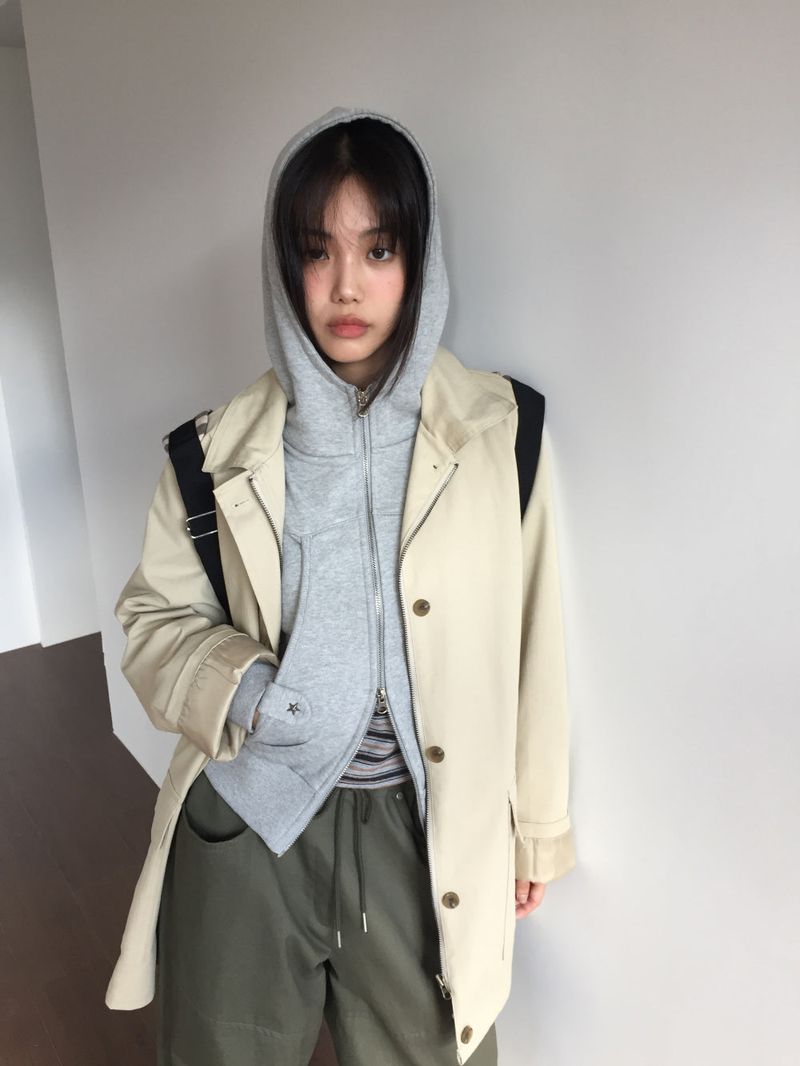 Utah Studded Hooded Zip-Up (3color) 