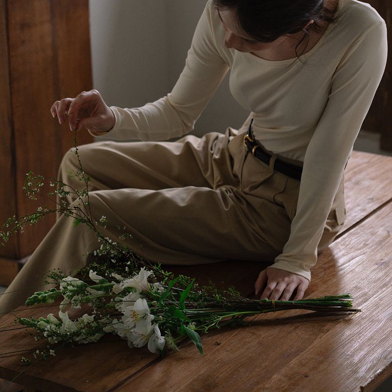 Two turk Cotton Pants - Beige