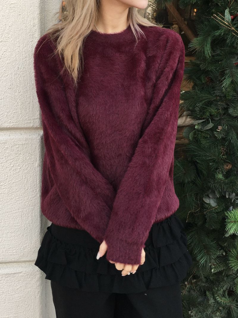 [Year-End Look Recommendation] Point Fingerhole Angora Fur Knit (4c)