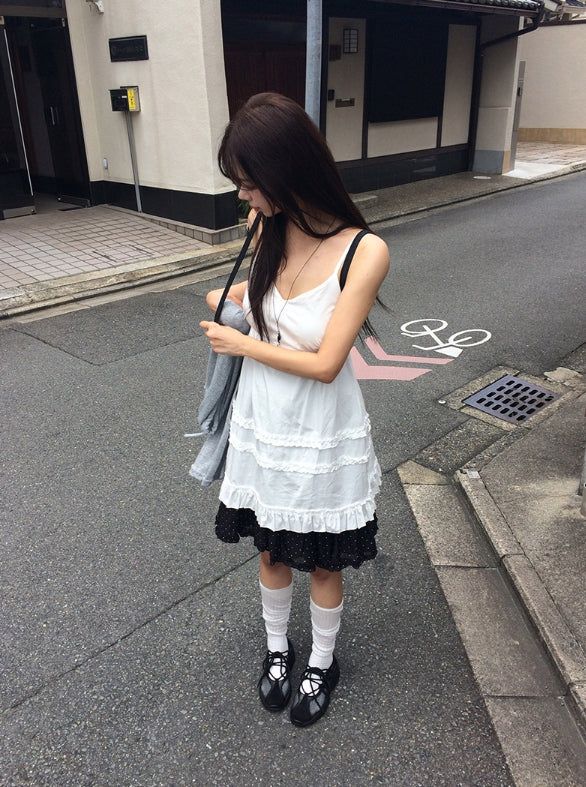 Heon Frill Dot Midi Skirt