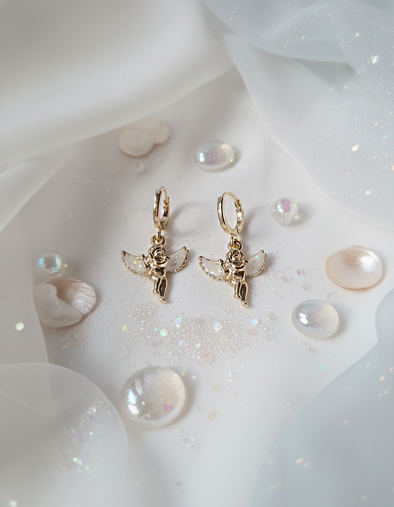[MEOVV Sooin Earrings] Baby Angel Huggies Earrings - Gold Color