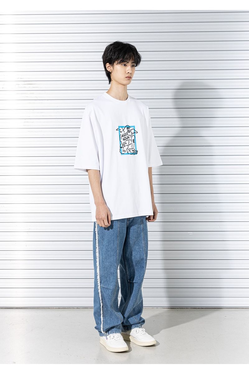 DOUBLE INCISON DENIM PANTS