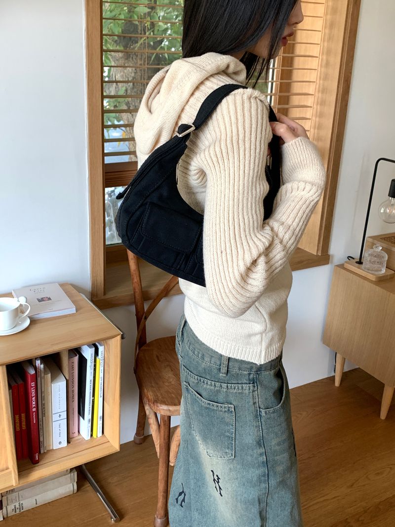 Bruce two-pocket cotton mini tote shoulder bag